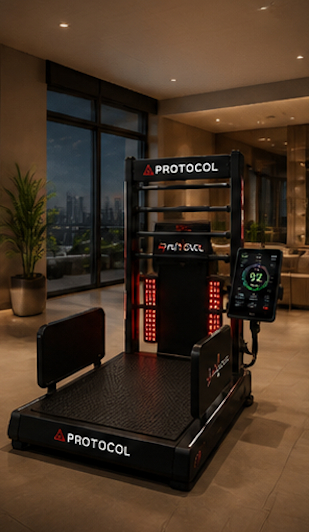 Protocol Recovery Platform in a high-end apartment amenity space