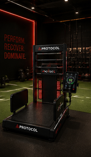 Protocol Recovery Platform in a sports performance facility with turf flooring